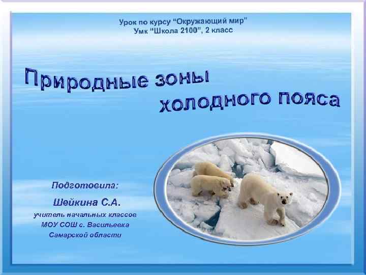 Подготовила: Шейкина С. А. учитель начальных классов МОУ СОШ с. Васильевка Самарской области 
