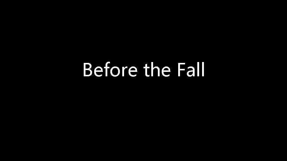 Before the Fall 