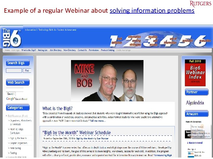Example of a regular Webinar about solving information problems Tefko Saracevic 53 