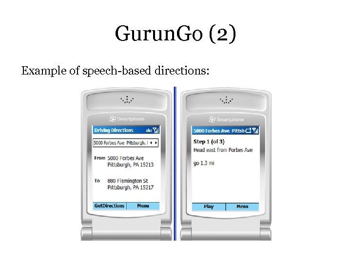 Gurun. Go (2) Example of speech-based directions: 