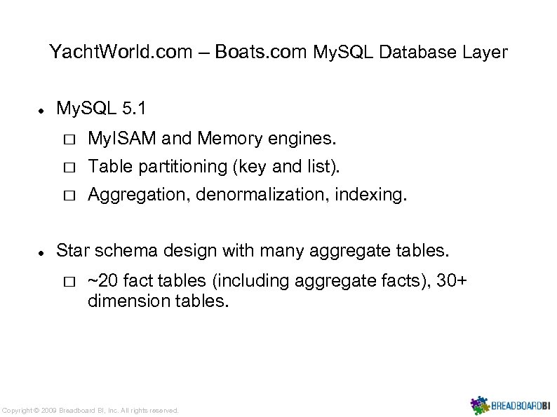 Yacht. World. com – Boats. com My. SQL Database Layer My. SQL 5. 1