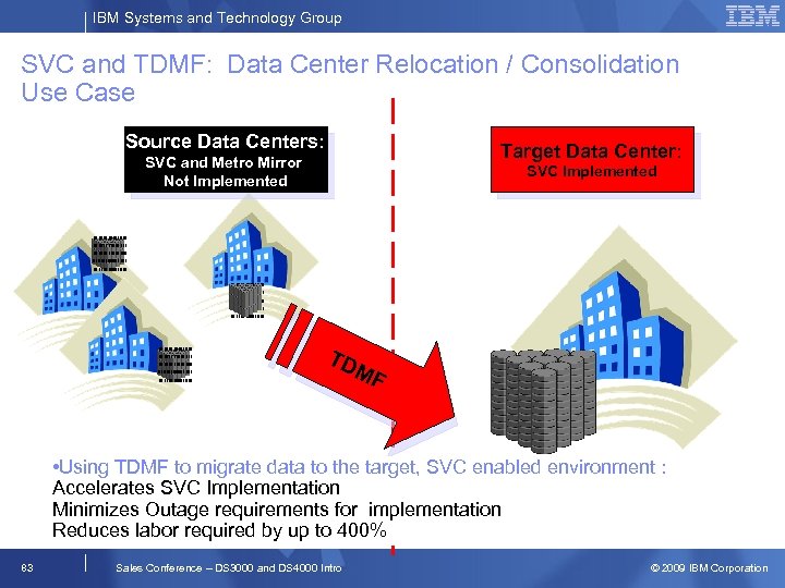IBM Systems and Technology Group SVC and TDMF: Data Center Relocation / Consolidation Use