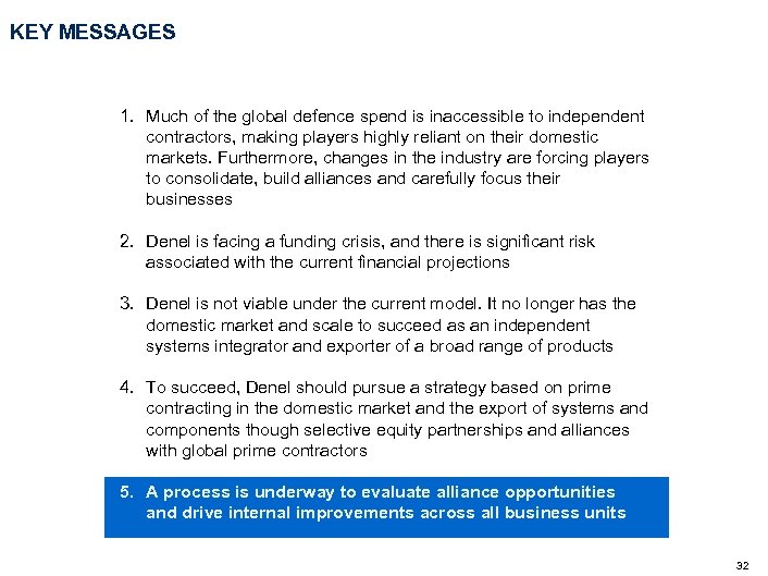 KEY MESSAGES 1. Much of the global defence spend is inaccessible to independent contractors,