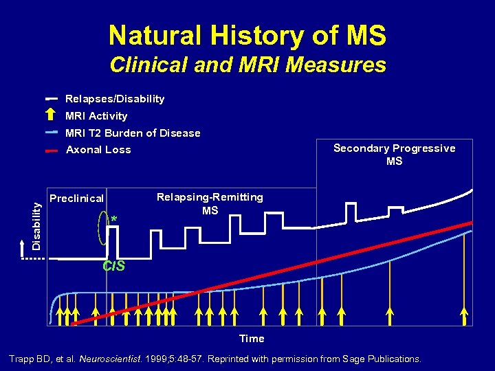Natural History of MS Clinical and MRI Measures Relapses/Disability MRI Activity Disability MRI T