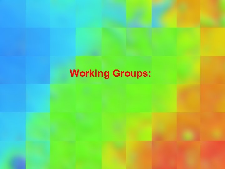 Working Groups: 
