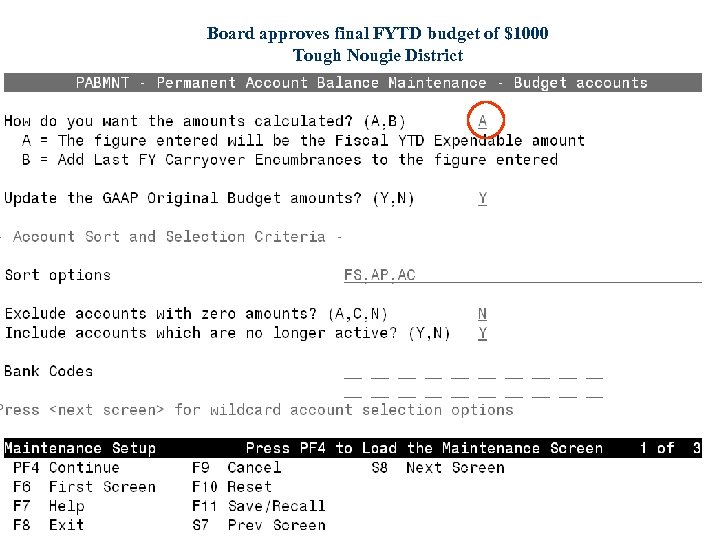 Board approves final FYTD budget of $1000 Tough Nougie District 