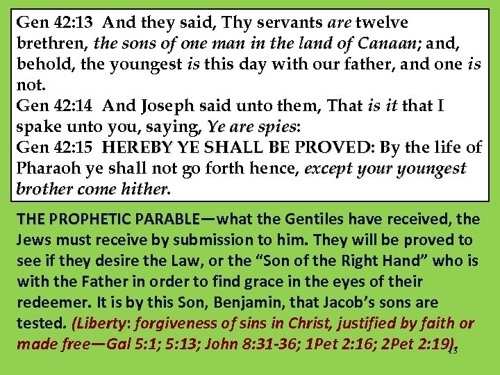 Gen 42: 13 And they said, Thy servants are twelve brethren, the sons of