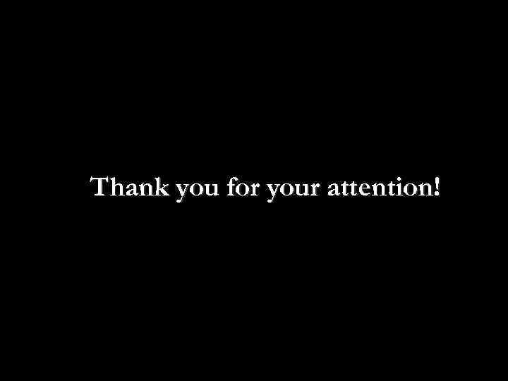 Thank you for your attention! 
