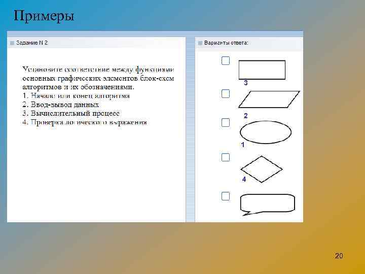 Примеры 3 2 1 4 20 