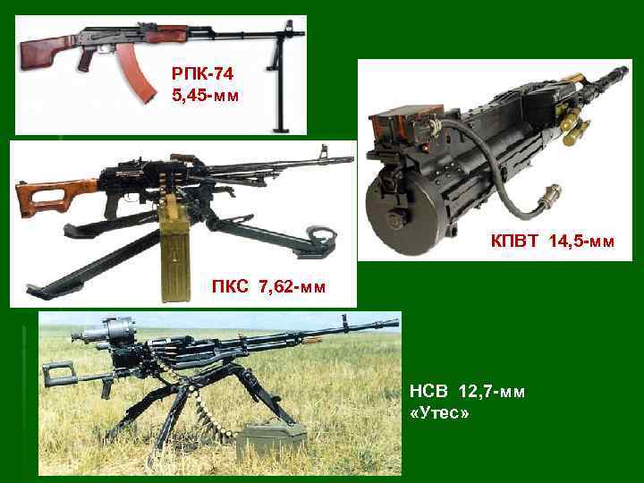 РПК-74 5, 45 -мм КПВТ 14, 5 -мм ПКС 7, 62 -мм НСВ 12,