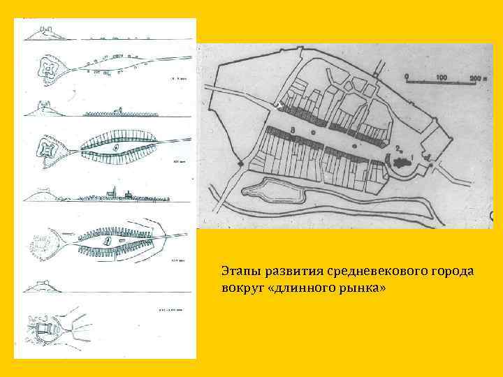 Этапы развития средневекового города вокруг «длинного рынка» 
