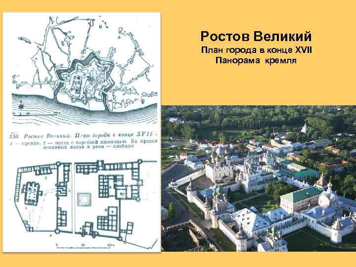 Ростов Великий План города в конце XVII Панорама кремля 
