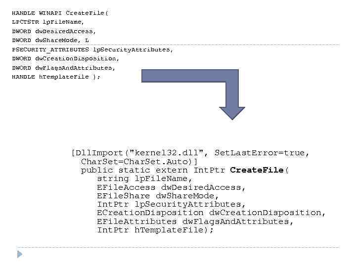 HANDLE WINAPI Create. File( LPCTSTR lp. File. Name, DWORD dw. Desired. Access, DWORD dw.