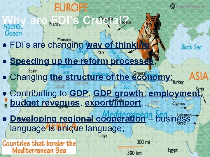 Why are FDI’s Crucial? l FDI’s are changing way of thinking; l Speeding up