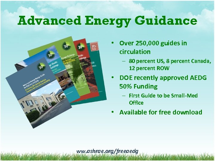Advanced Energy Guidance • Over 250, 000 guides in circulation – 80 percent US,