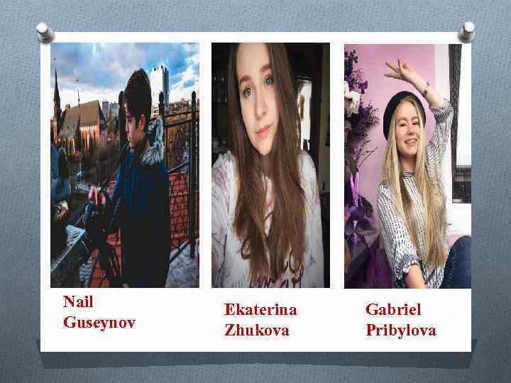 Nail Guseynov Ekaterina Zhukova Gabriel Pribylova 