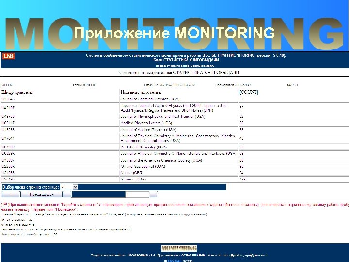 Приложение MONITORING 