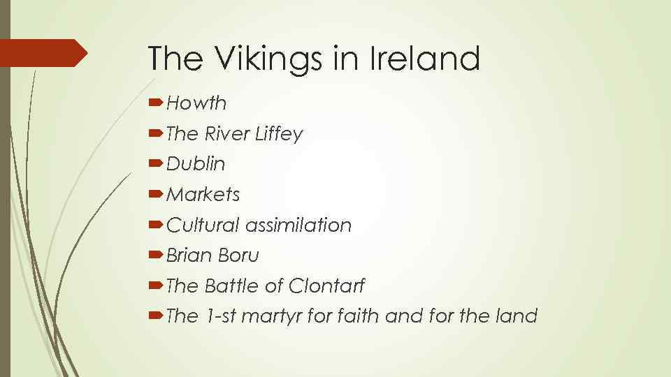 The Vikings in Ireland Howth The River Liffey Dublin Markets Cultural assimilation Brian Boru