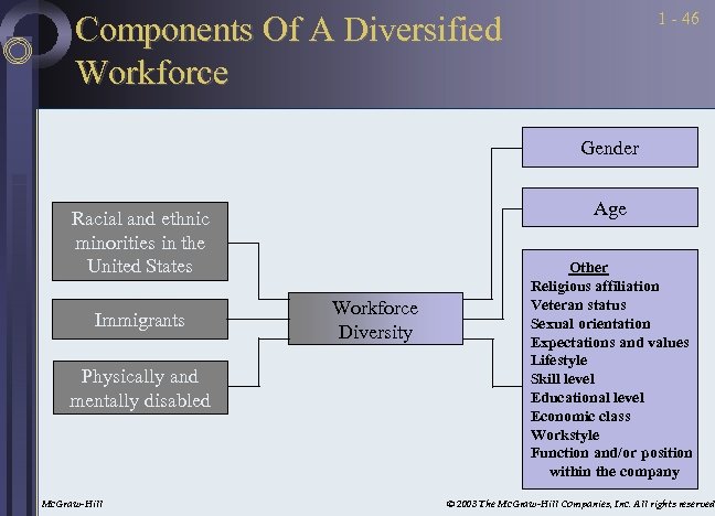 1 - 46 Components Of A Diversified Workforce Gender Age Racial and ethnic minorities