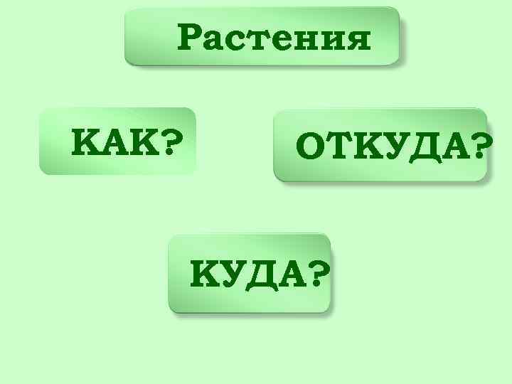 Растения КАК? ОТКУДА? 