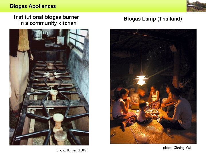 Biogas Appliances Institutional biogas burner in a community kitchen photo: Krmer (TBW) Biogas Lamp