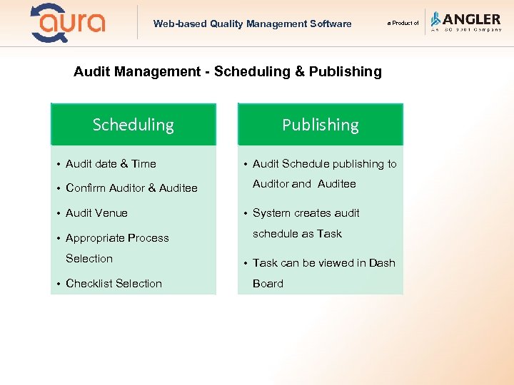 Web-based Quality Management Software a Product of Audit Management - Scheduling & Publishing Scheduling