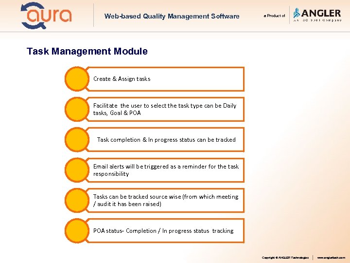 Web-based Quality Management Software a Product of Task Management Module Create & Assign tasks