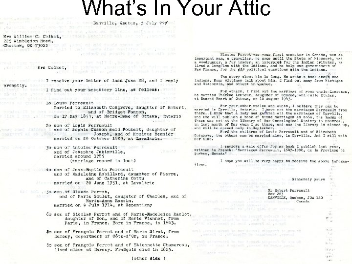 What’s In Your Attic 