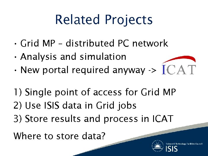 Related Projects • Grid MP – distributed PC network • Analysis and simulation •