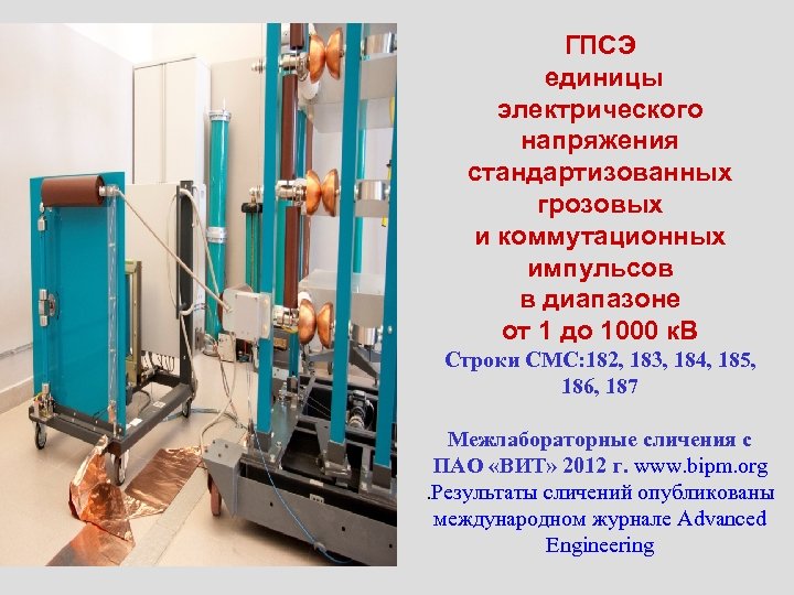 ГПСЭ единицы электрического напряжения стандартизованных грозовых и коммутационных импульсов в диапазоне от 1 до