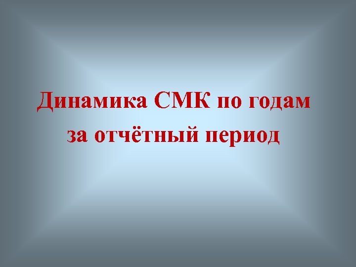 Динамика СМК по годам за отчётный период 