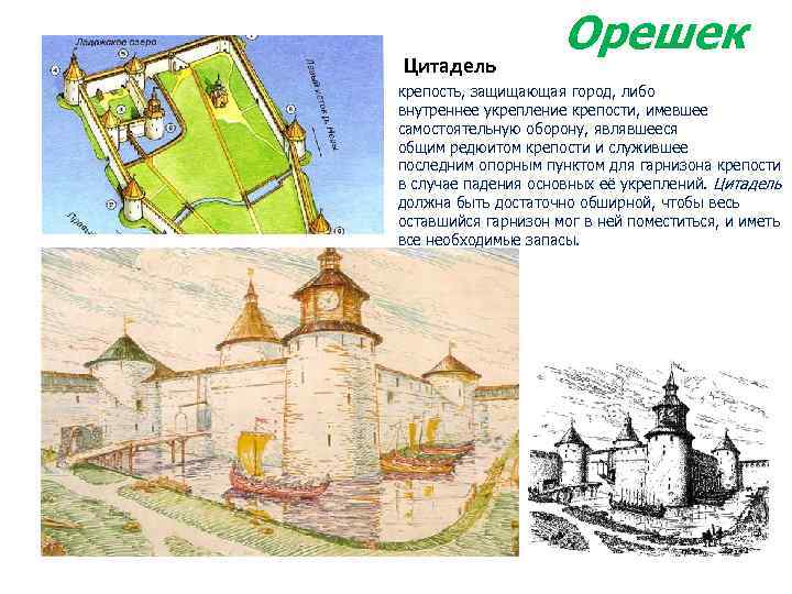 Цитадель Орешек крепость, защищающая город, либо внутреннее укрепление крепости, имевшее самостоятельную оборону, являвшееся общим