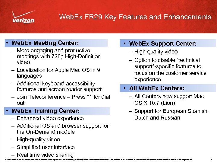 Web. Ex FR 29 Key Features and Enhancements • Web. Ex Meeting Center: –