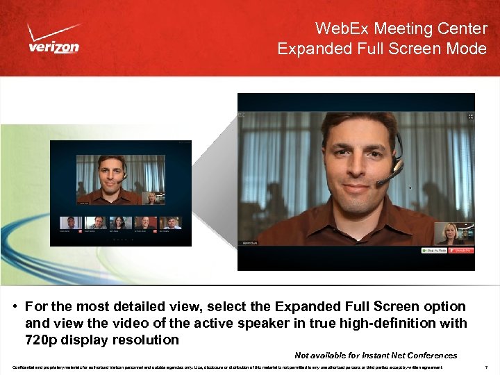 Web. Ex Meeting Center Expanded Full Screen Mode • For the most detailed view,