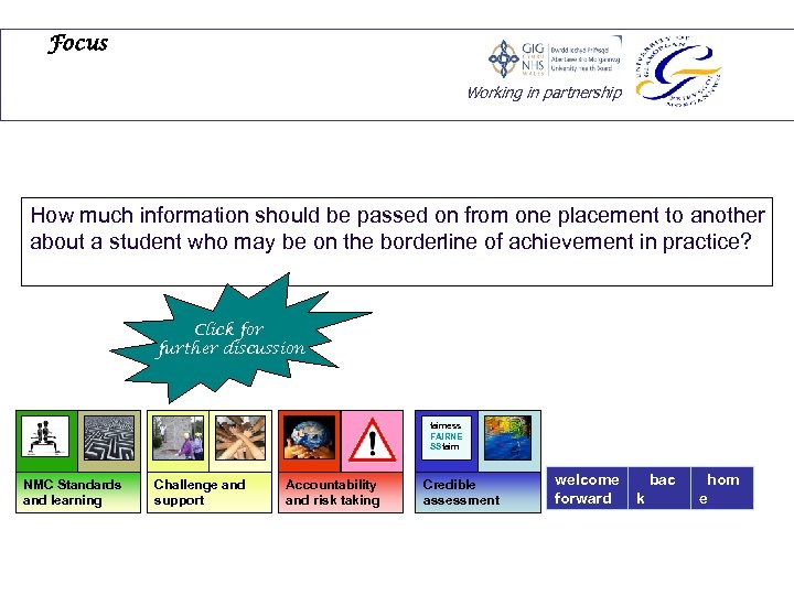 Focus Working in partnership How much information should be passed on from one placement