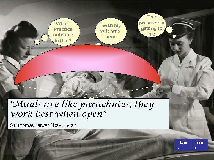 Which Practice outcome is this? I wish my wife was here The pressure is