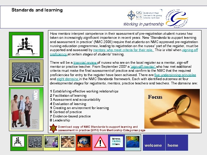 Standards and learning Working in partnership How mentors interpret competence in their assessment of