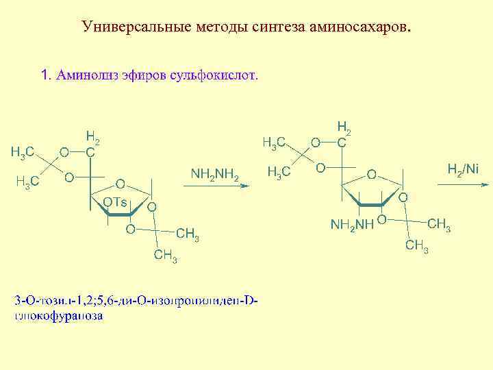 Универсальные методы синтеза аминосахаров. 