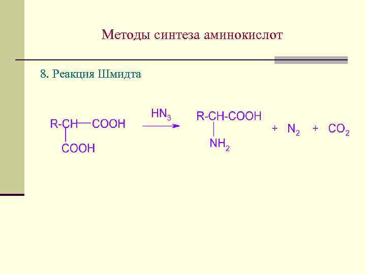 Синтез аминокислот. Синтез пептидов из аминокислот реакции. Реакция Шмидта. Синтез Аминов. Реакция Шмидта Амины.