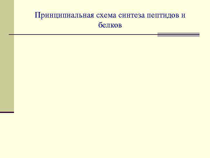 Принципиальная схема синтеза пептидов и белков 