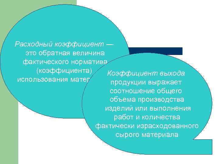 Расходный коэффициент — это обратная величина фактического нормативаи оценке степени При планировании (коэффициента) Коэффициент