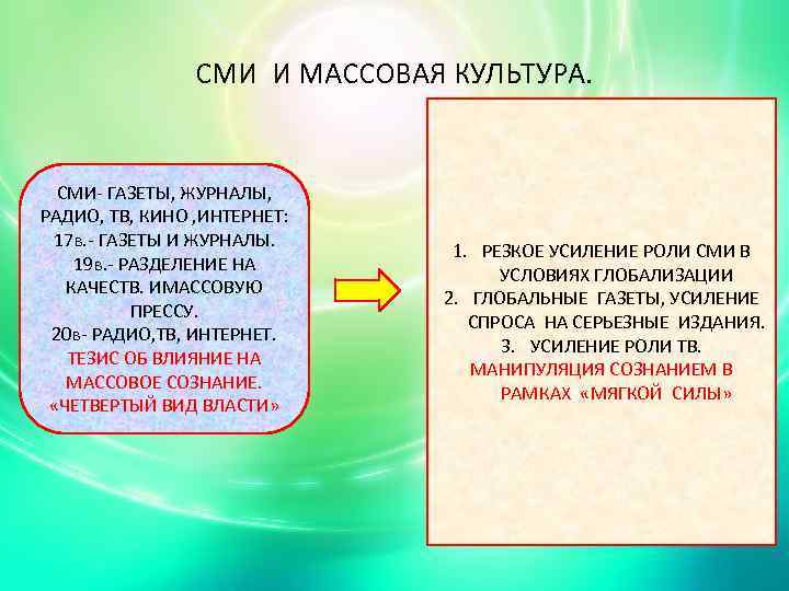 СМИ И МАССОВАЯ КУЛЬТУРА. СМИ- ГАЗЕТЫ, ЖУРНАЛЫ, РАДИО, ТВ, КИНО , ИНТЕРНЕТ: 17 в.