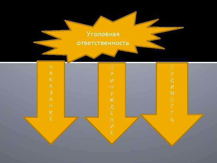 Уголовная ответственность Н А К А З А Н И Е П Р И