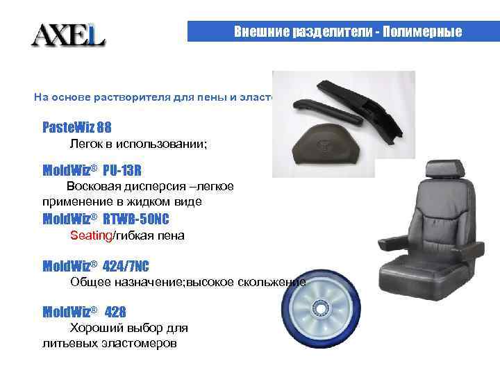 Внешние разделители - Полимерные На основе растворителя для пены и эластомеров Paste. Wiz 88