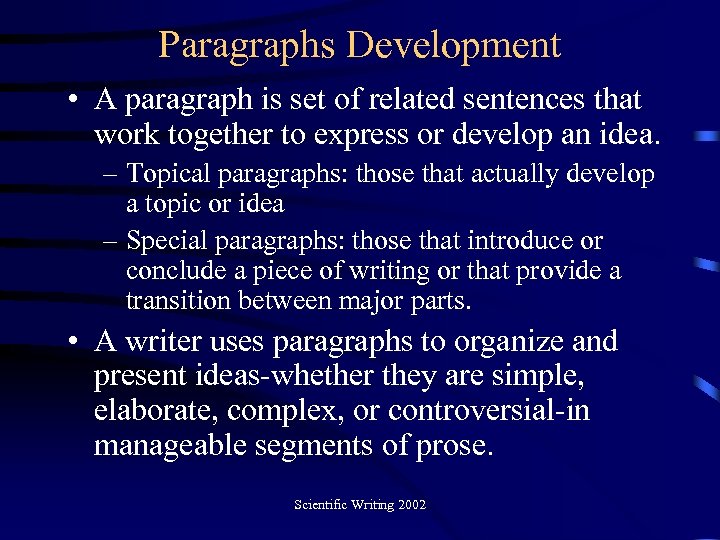 Paragraph development