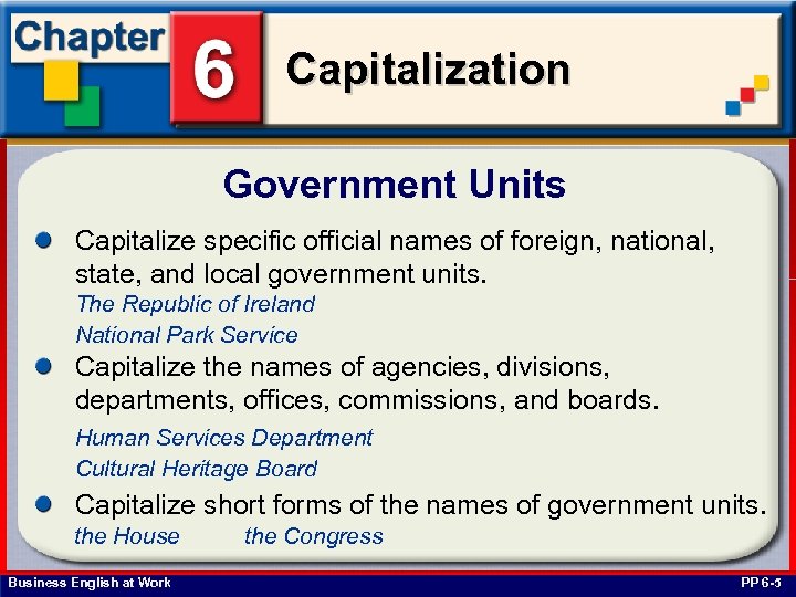 Capitalization Government Units Capitalize specific official names of foreign, national, state, and local government