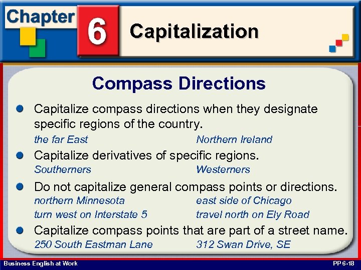 Capitalization Compass Directions Capitalize compass directions when they designate specific regions of the country.
