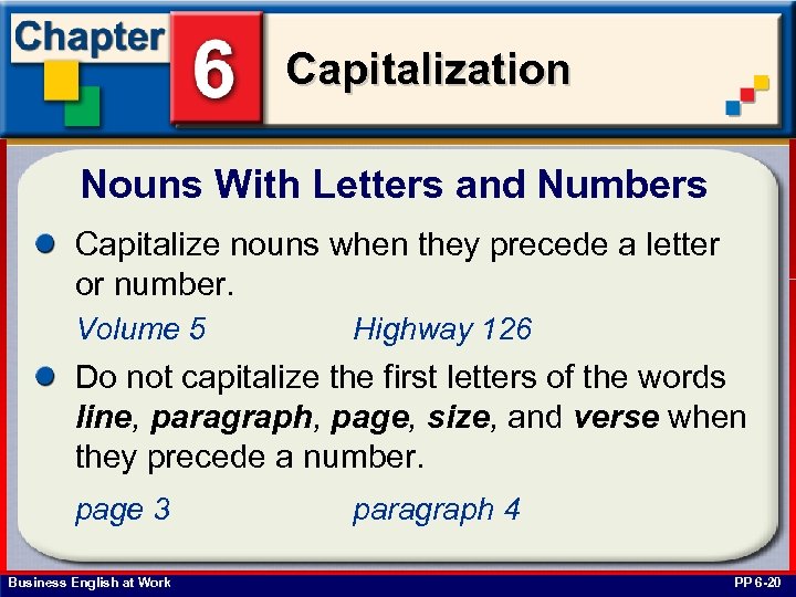 Capitalization Nouns With Letters and Numbers Capitalize nouns when they precede a letter or