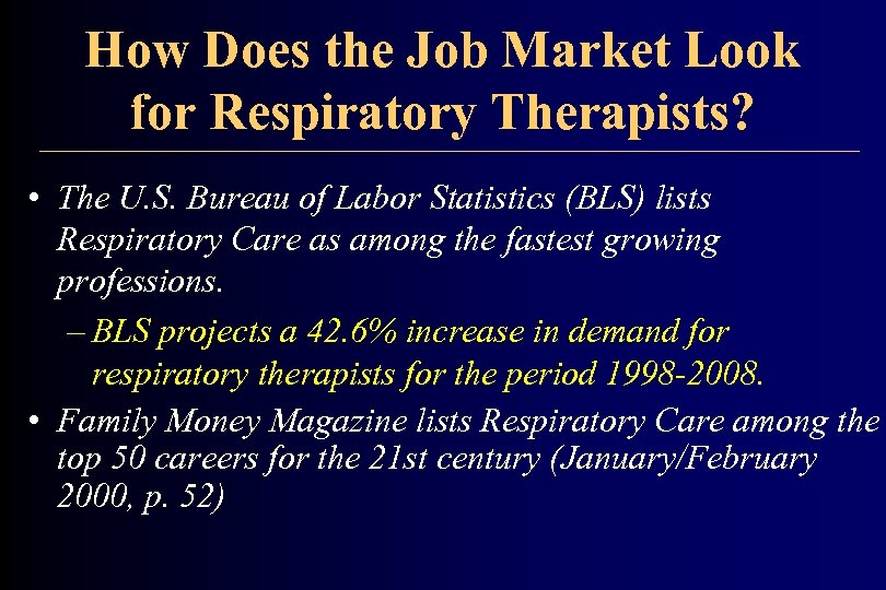 How Does the Job Market Look for Respiratory Therapists? • The U. S. Bureau