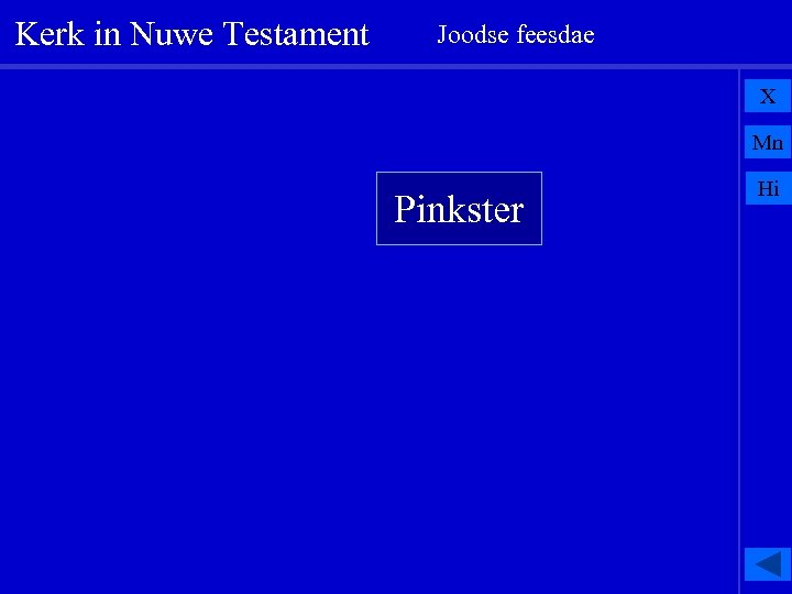 Kerk in Nuwe Testament Joodse feesdae X Mn Pinkster Hi 
